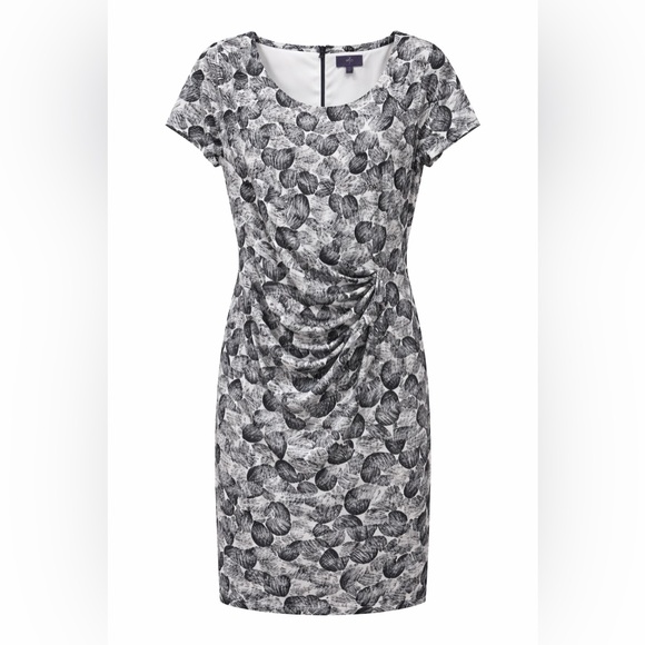 NYDJ Dresses & Skirts - NYDJ Ruched Black White Sheath Dress 8